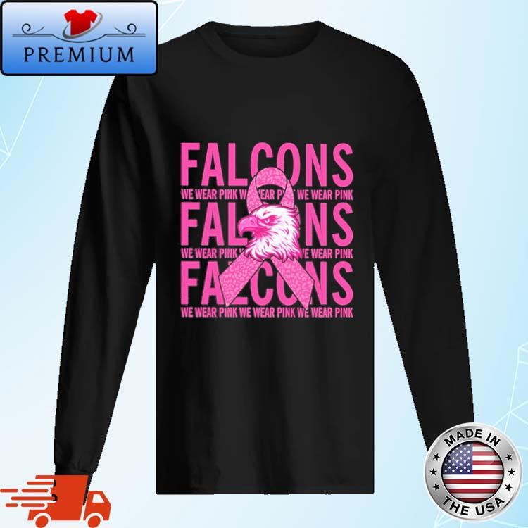 Official Atlanta Falcon Mascot We Wear Pink Cancer Art Shirt,Sweater,  Hoodie, And Long Sleeved, Ladies, Tank Top