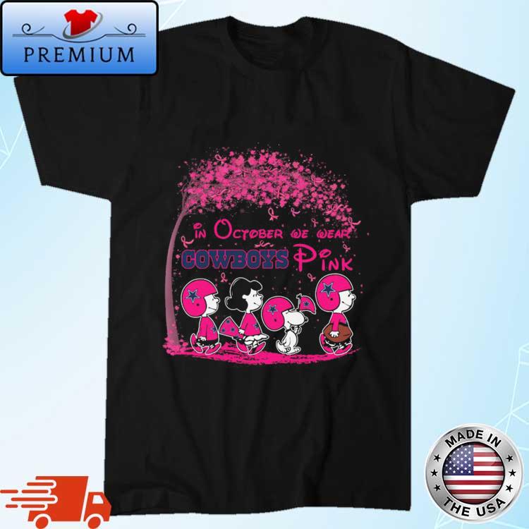 Official Dallas Cowboys October We Wear Pink Snoopy Peanuts Art