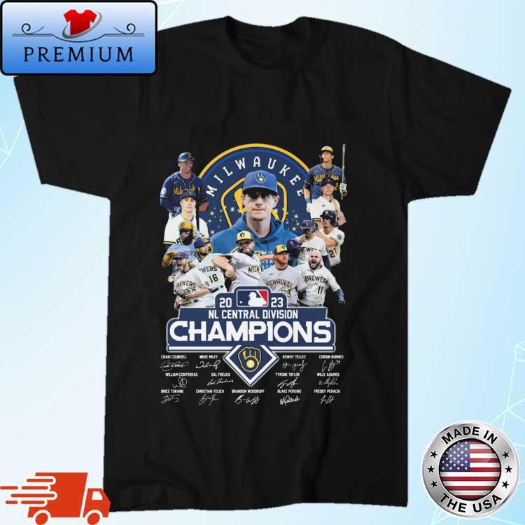 2023 Nl Central Division Champions Milwaukee Brewers SIgnatures T-Shirt,  hoodie, longsleeve, sweatshirt, v-neck tee