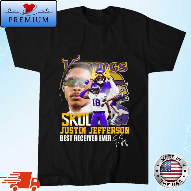 Minnesota Vikings skol justin jefferson best receiver ever signature shirt,  hoodie, sweater, long sleeve and tank top