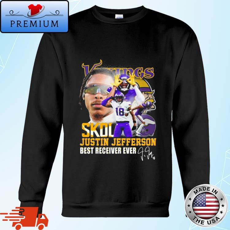 Minnesota Vikings skol justin jefferson best receiver ever signature shirt,  hoodie, sweater, long sleeve and tank top