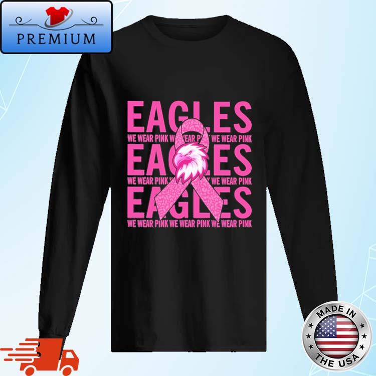 Official Philadelphia Eagles Mascot We Wear Pink Cancer Art Shirt