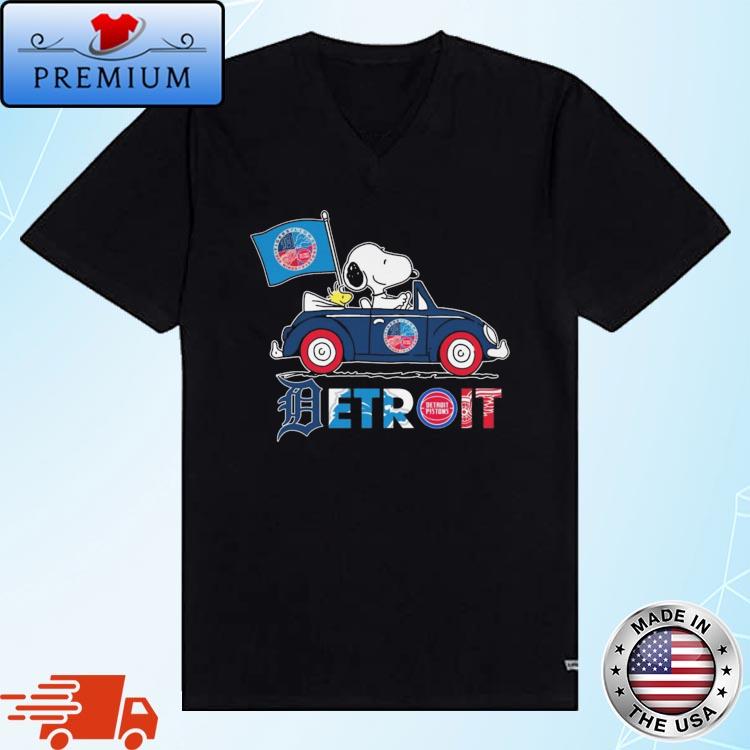 Snoopy and Woodstock driving car Detroit Tigers shirt, hoodie