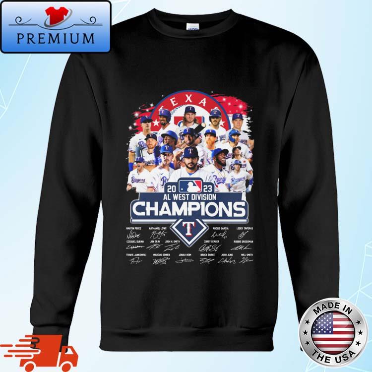 Official 2023 AL West Division Champions Texas Rangers Signatures Shirt,  hoodie, sweater, long sleeve and tank top