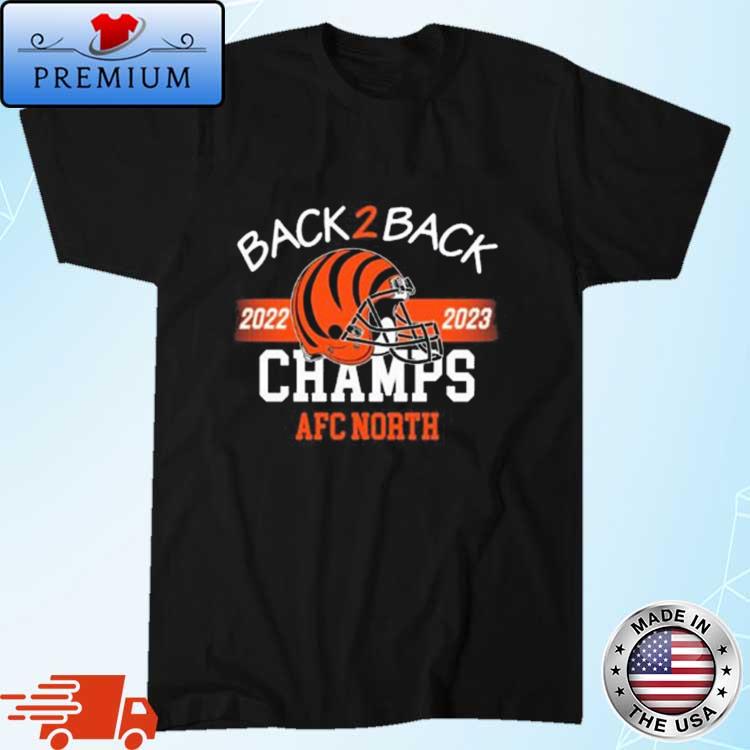 Cincinnati Bengals Back 2 Back Champs 2022 2023 AFC North Champs Helmet  Shirt,Sweater, Hoodie, And Long Sleeved, Ladies, Tank Top