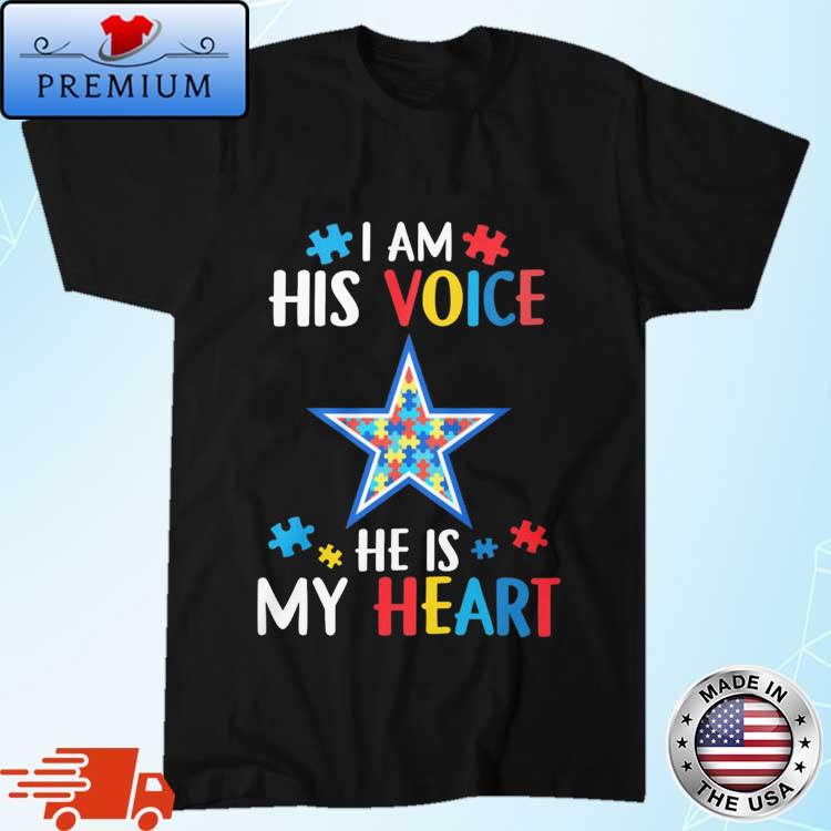 Official dallas Cowboys Autism I Am His Voice He Is My Heart shirt