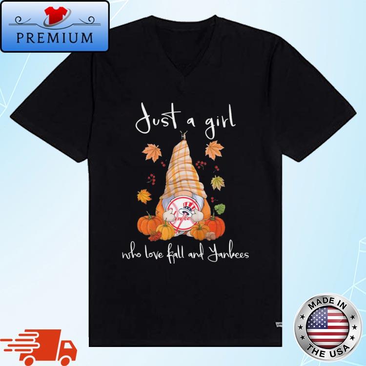 The Peanuts Just A Girl Who Loves Fall New York Yankees Shirt - Shibtee  Clothing