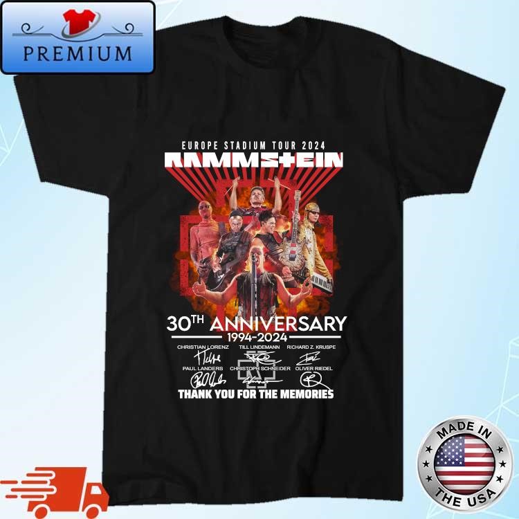 Europe Stadium Tour 2024 Rammstein 30th Anniversary 1994-2024 Thank You For The Memories Unisex t-shirt