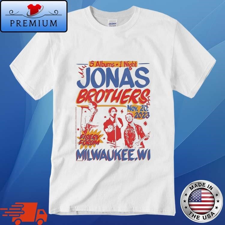 Official 5 Albums 1 Night Jonas Brothers Milwaukee November 20 2023 Shirt