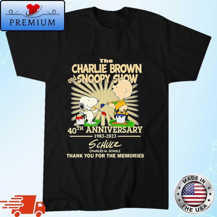 Official The Charlie Brown And Snoopy Show 40th Anniversary 1983 – 2023 Charles Mschulz Thank You For The Memories Shirt