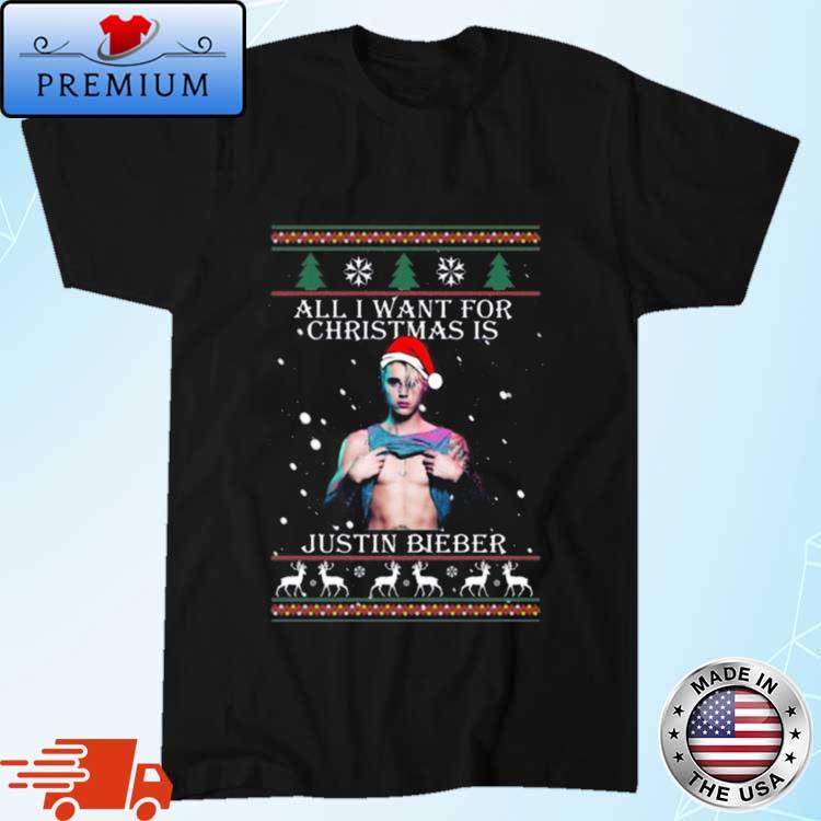 Justin Bieber All I Want For Ugly Christmas Sweatshirt Sweater