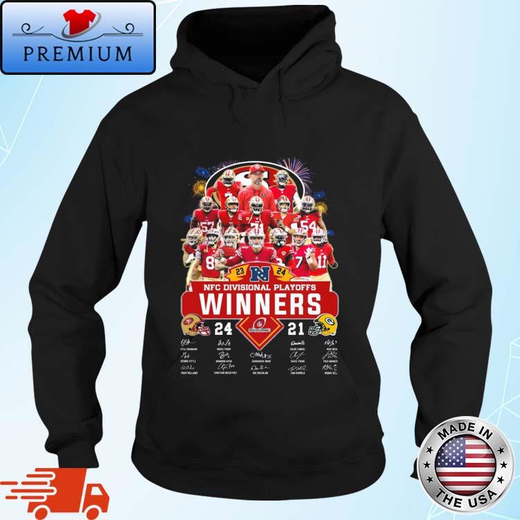 Official 2023 – 2024 NFC Division Playoffs Winner San Francisco 49ers 24 – 21 Green Bay Packers Signatures Shirt Hoodie