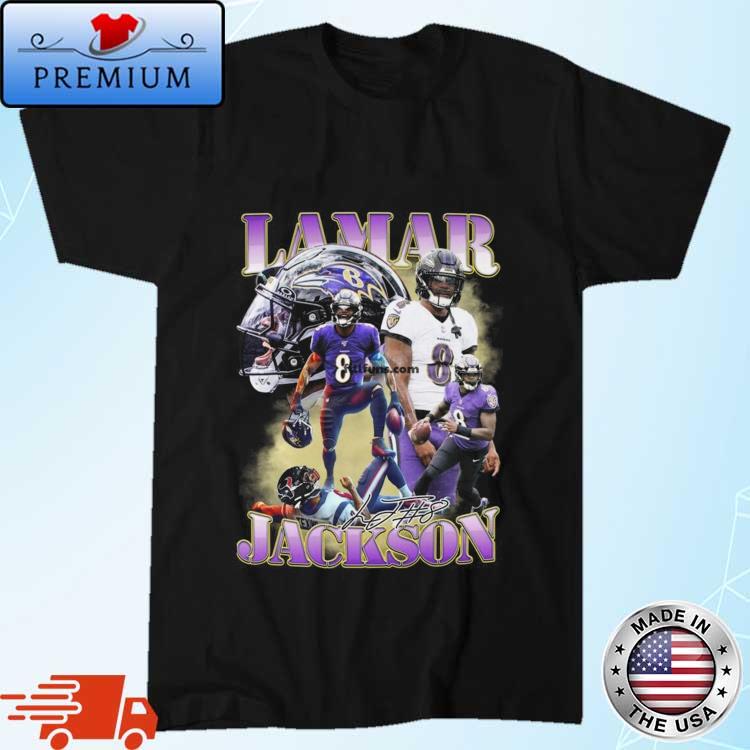 Official lamar Jackson Baltimore Ravens Football Signature Vintage 2024 Shirt