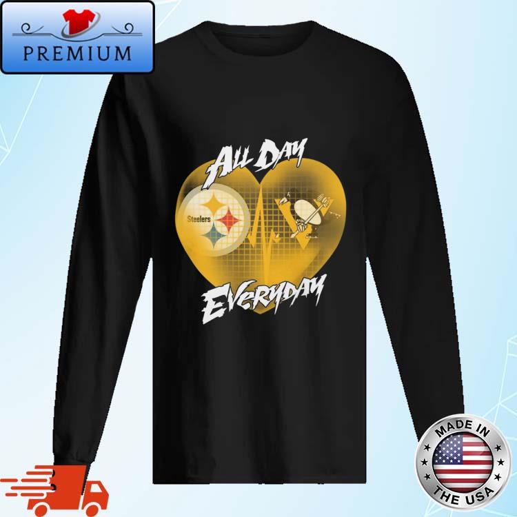 Official pittsburgh Steelers And Pittsburgh Penguins All Day Everyday 2024 Shirt Long Sleve