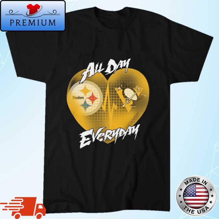 Official pittsburgh Steelers And Pittsburgh Penguins All Day Everyday 2024 Shirt