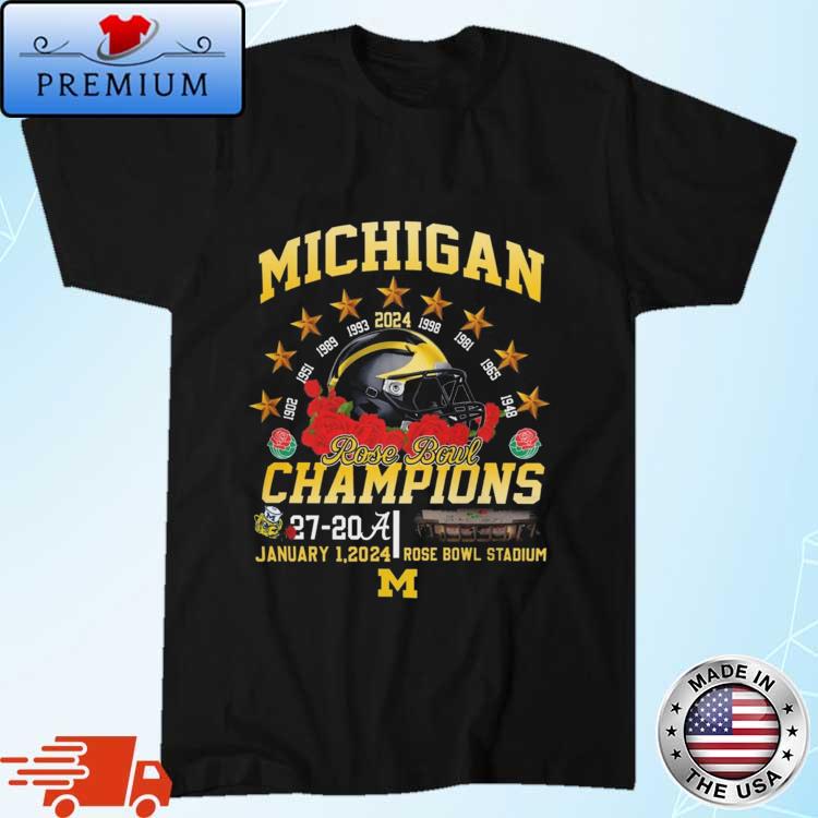 Original michigan Wolverines 9-Time Rose Bowl Champions 2024 T-shirt ...