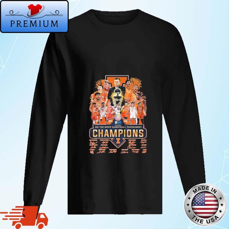 Official 2024 Big Ten Men’s Basketball Tournament Champions Illinois Fighting Illini Shirt Long Sleve