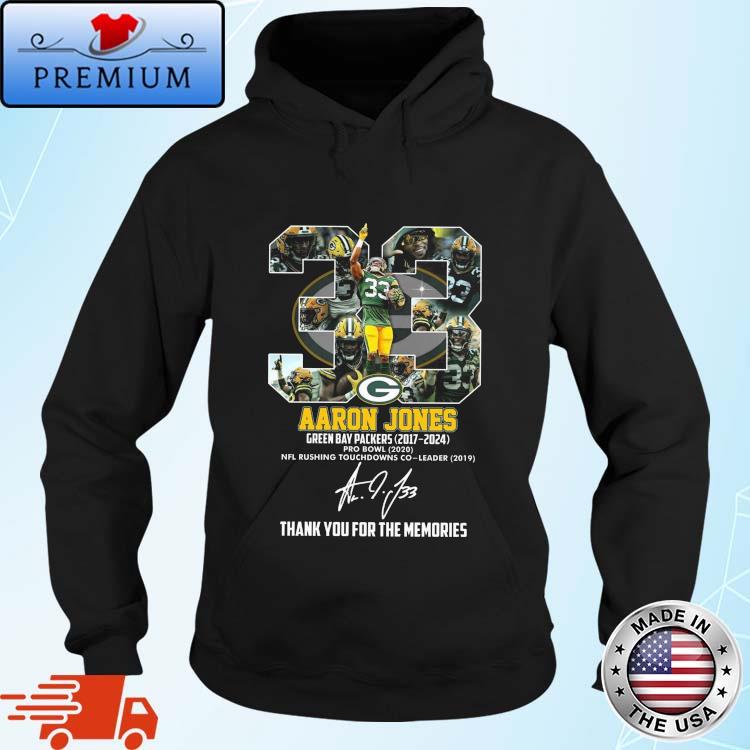 Official aaron Jones Green Bay Packers 2017-2024 Thank You For The Memories Signature Shirt Hoodie