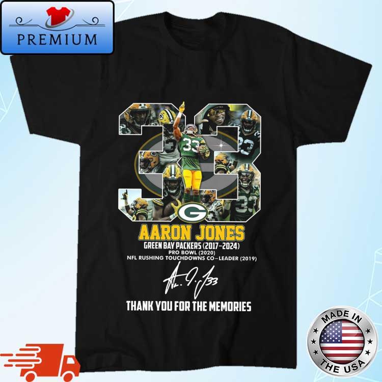 Official aaron Jones Green Bay Packers 2017-2024 Thank You For The Memories Signature Shirt