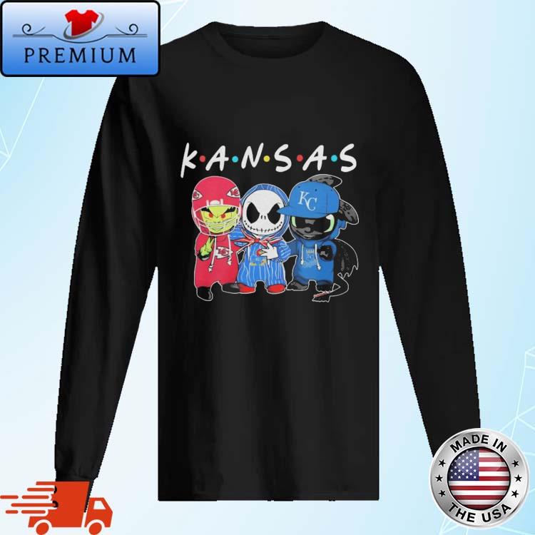 Official kansas Sports Teams Jack Skellington x Grinch And Toothless Dragon Shirt Long Sleve