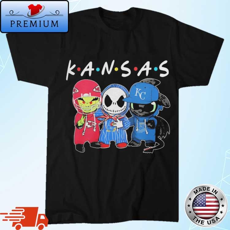 Official kansas Sports Teams Jack Skellington x Grinch And Toothless Dragon Shirt