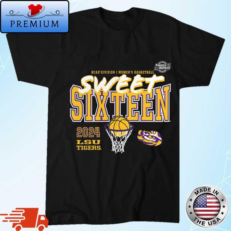 Official lSU Tigers 2024 NCAA Women's Basketball Tournament March Madness Sweet 16 Shirt