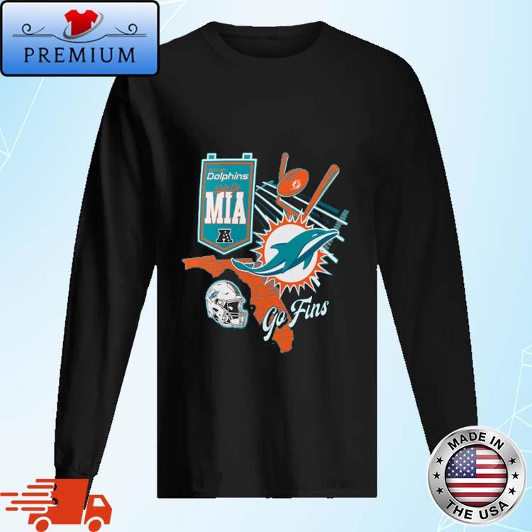 Official miami Dolphins Split Zone Go Fins Shirt Long Sleve