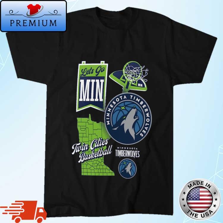 Official minnesota Timberwolves Split Zone Twin Cities Basketball Shirt