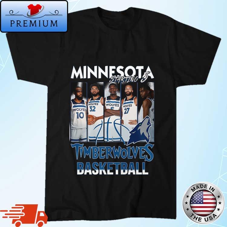 Official minnesota Timberwolves Starting 5 Basketball Shirt