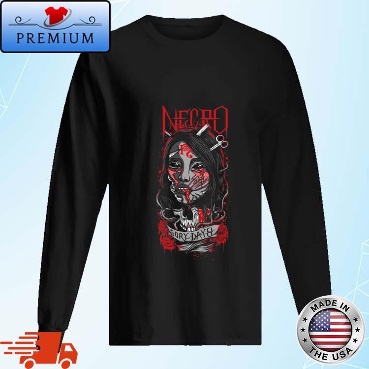 Official necro Gory Days Bloody Roses Shirt Long Sleve