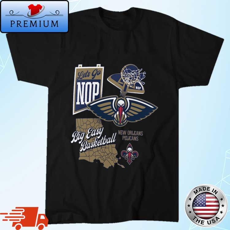 Official new Orleans Pelicans Split Zone Big Easy Basketball Shirt