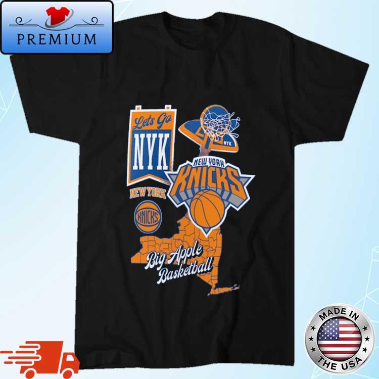 Official new York Knicks Split Zone Big Apple Basketball Shirt