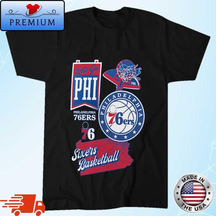 Official philadelphia 76ers Split Zone Sixers Basketball Shirt