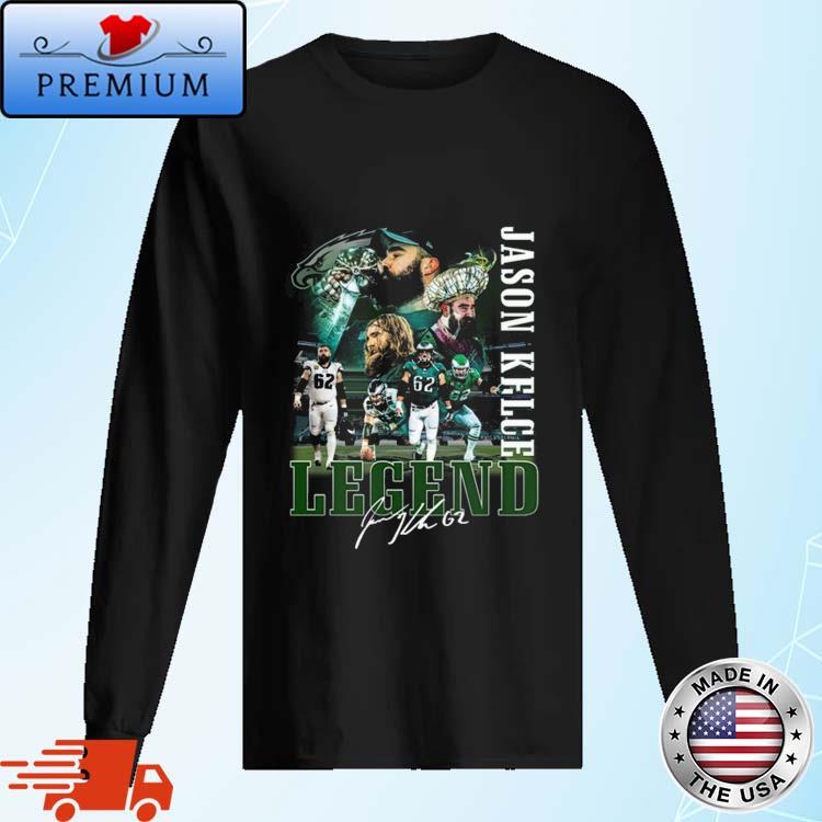Official philadelphia Eagles Jason Kelce Legend 2011-2024 Thank You For The Memories Signature Shirt Long Sleve