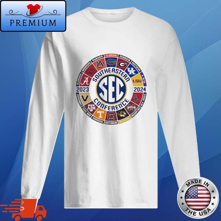 Official sEC Store Blue 84 White 2023 24 SEC Football All Team Logo Shirt Long Sleve