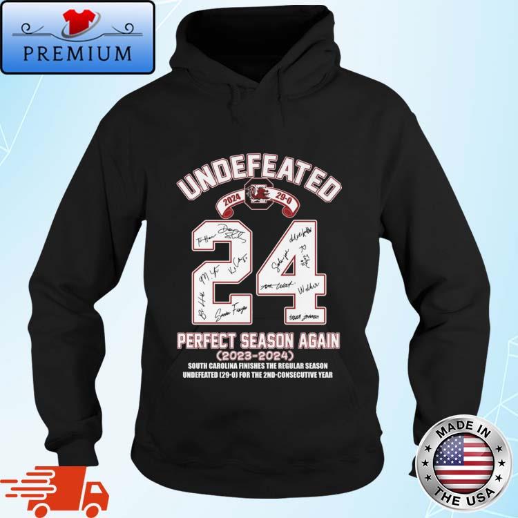 Official south Carolina Gamecocks Undefeated 2024 Perfect Season Again 2023-2024 Signatures Shirt Hoodie