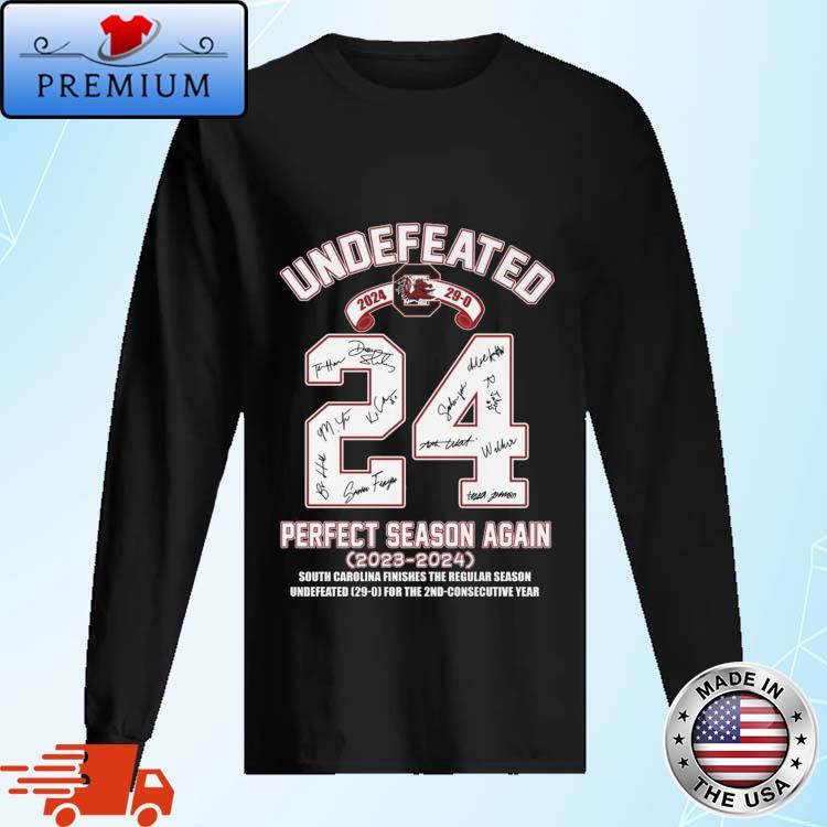 Official south Carolina Gamecocks Undefeated 2024 Perfect Season Again 2023-2024 Signatures Shirt Long Sleve