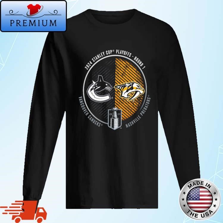 Official Vancouver Canucks vs. Nashville Predators Inglasco 2024 Stanley Cup Playoffs First Round Dueling Matchup Long Sleeve