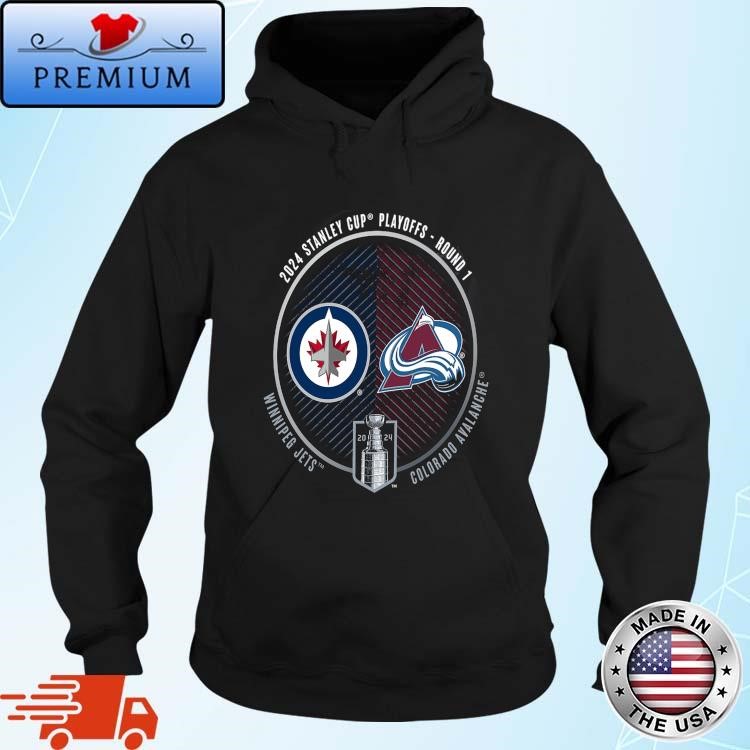 Official Winnipeg Jets vs. Colorado Avalanche Inglasco 2024 Stanley Cup Playoffs First Round Dueling Matchup Hoodie