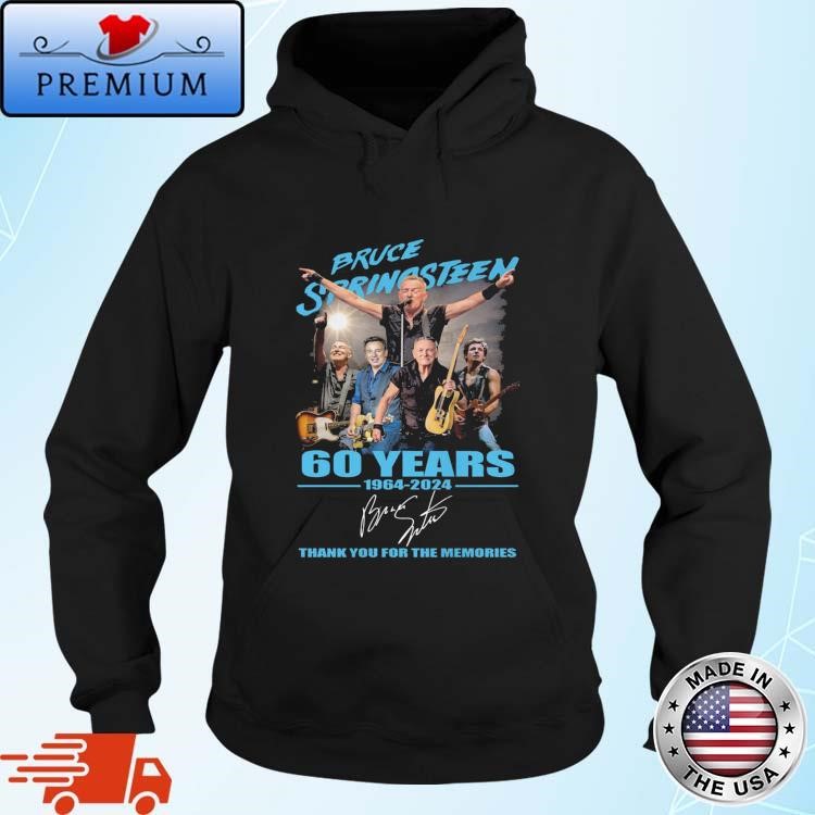 Official Bruce Springsteen 60 Years 1964-2024 Thank You For The Memories Signature Hoodie