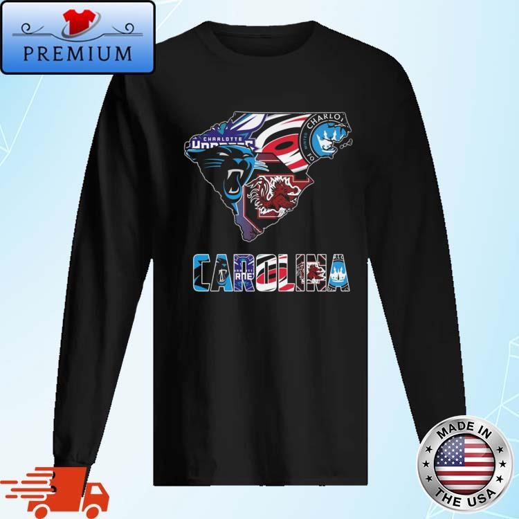 Official Carolina Hurricanes South Carolina Gamecocks Charlotte FC Carolina Panthers 2024 Long Sleeve