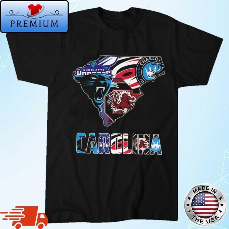 Official Carolina Hurricanes South Carolina Gamecocks Charlotte FC Carolina Panthers 2024 Shirt