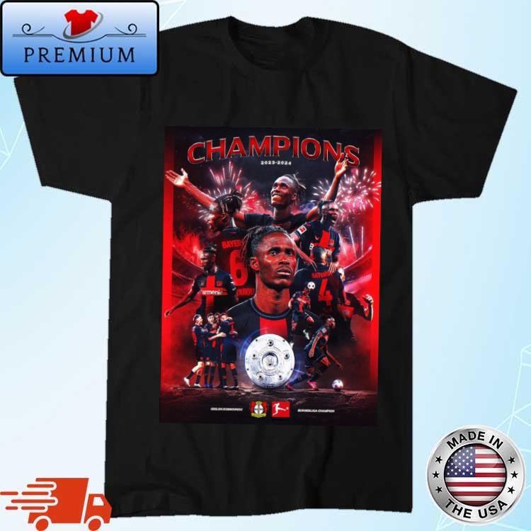 Official Congratulations Bayer Leverkusen Odilon Kossounou Bundesliga Champions 2023 2024 Shirt