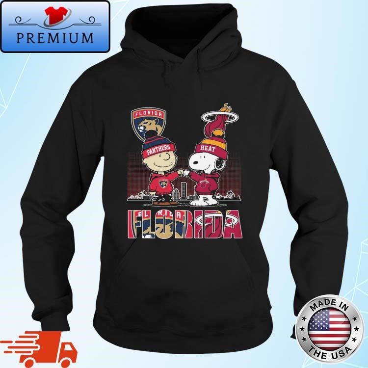 Official Florida Panthers Miami Heat Snoopy Proud Of State 2024 Hoodie