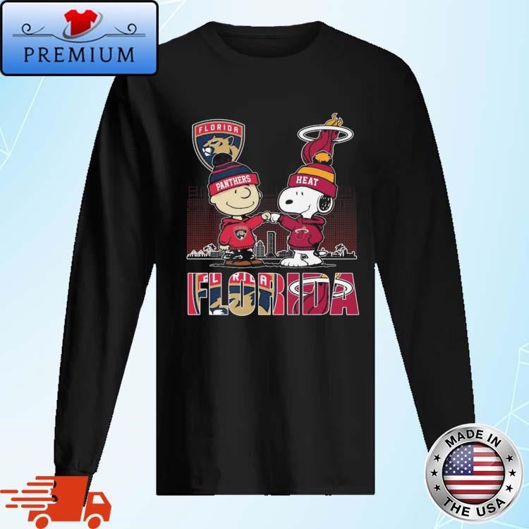 Official Florida Panthers Miami Heat Snoopy Proud Of State 2024 Long Sleeve