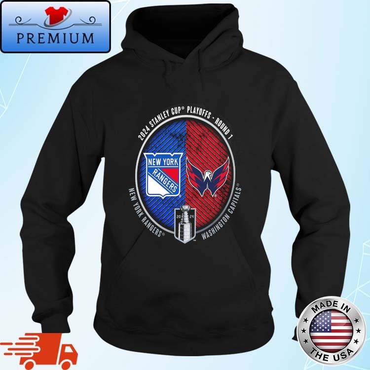 Official New York Rangers vs. Washington Capitals 2024 Stanley Cup Playoffs First Round Dueling Matchup Hoodie