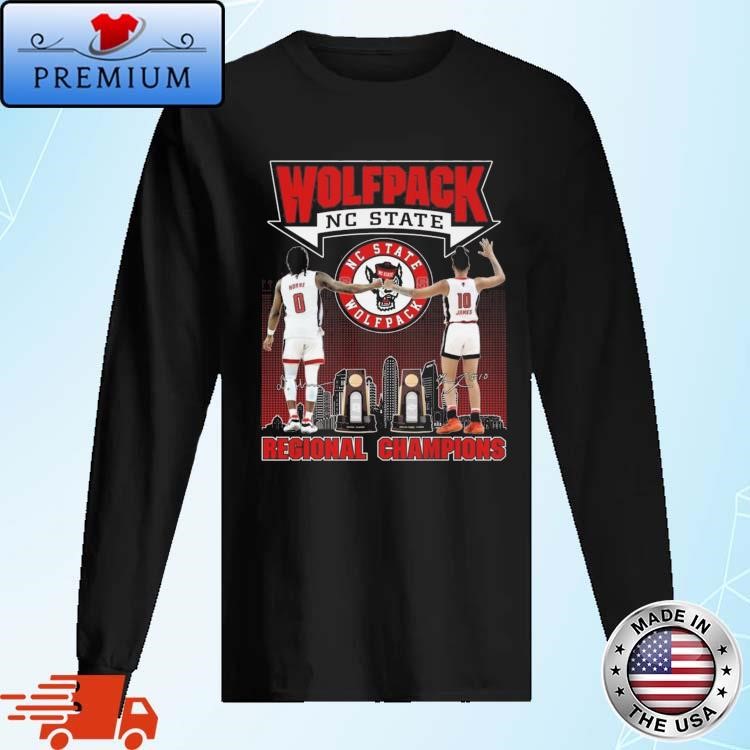 Official North Carolina State Wolfpack Regional Champions Basketball Signatures Long Sleeve