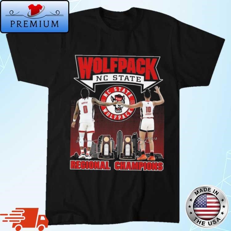 Official North Carolina State Wolfpack Regional Champions Basketball Signatures T-Shirt