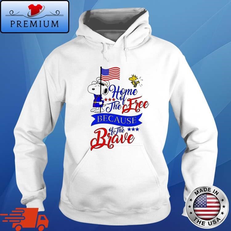 Official Snoopy Home Of The Free Because Of The Brave Independence Day Hoodie