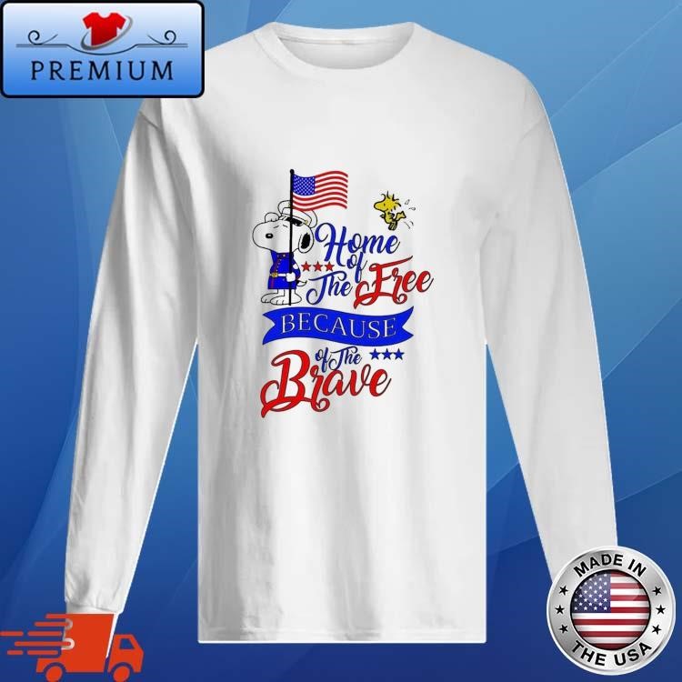 Official Snoopy Home Of The Free Because Of The Brave Independence Day Long Sleeve